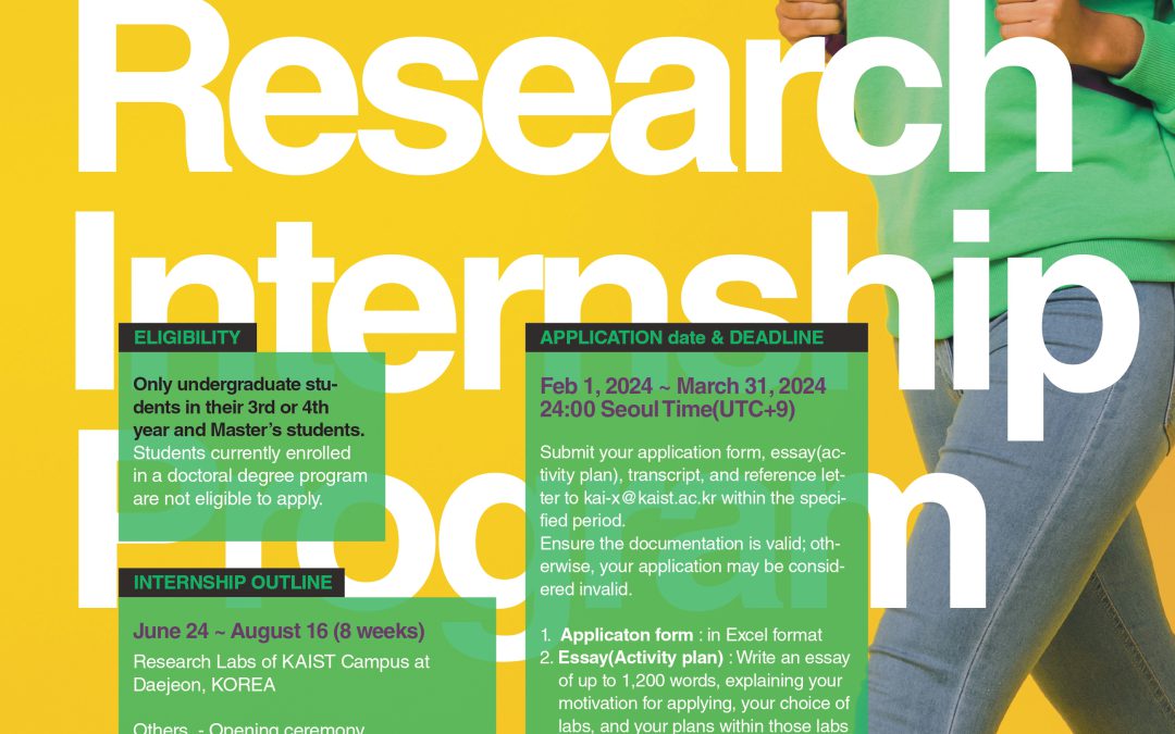 [CHƯƠNG TRÌNH TÀI TRỢ] 2024 Summer KAI-X Research Internship Program