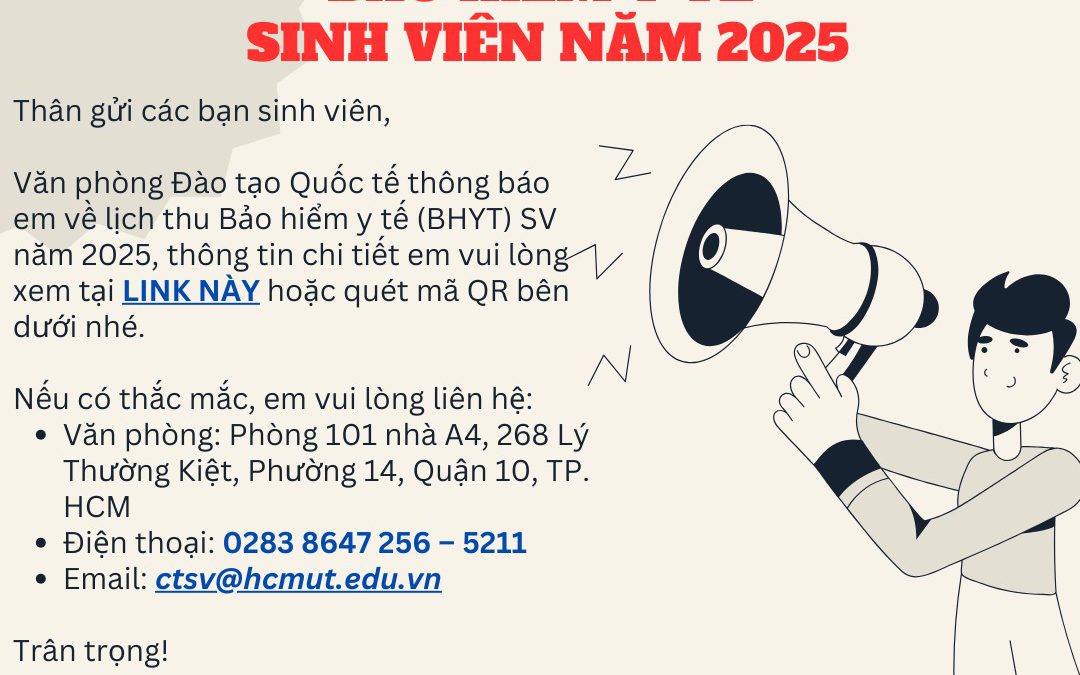 [VPĐTQT] THÔNG BÁO LỊCH THU BẢO HIỂM Y TẾ SINH VIÊN NĂM 2025