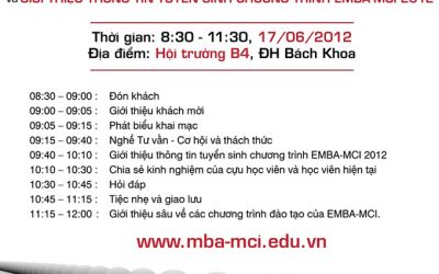 HỘI THẢO THÔNG TIN; “Cơ hội & Thách thức của nghề Tư vấn và Thông tin tuyển sinh chương trình EMBA-MCI 2012”