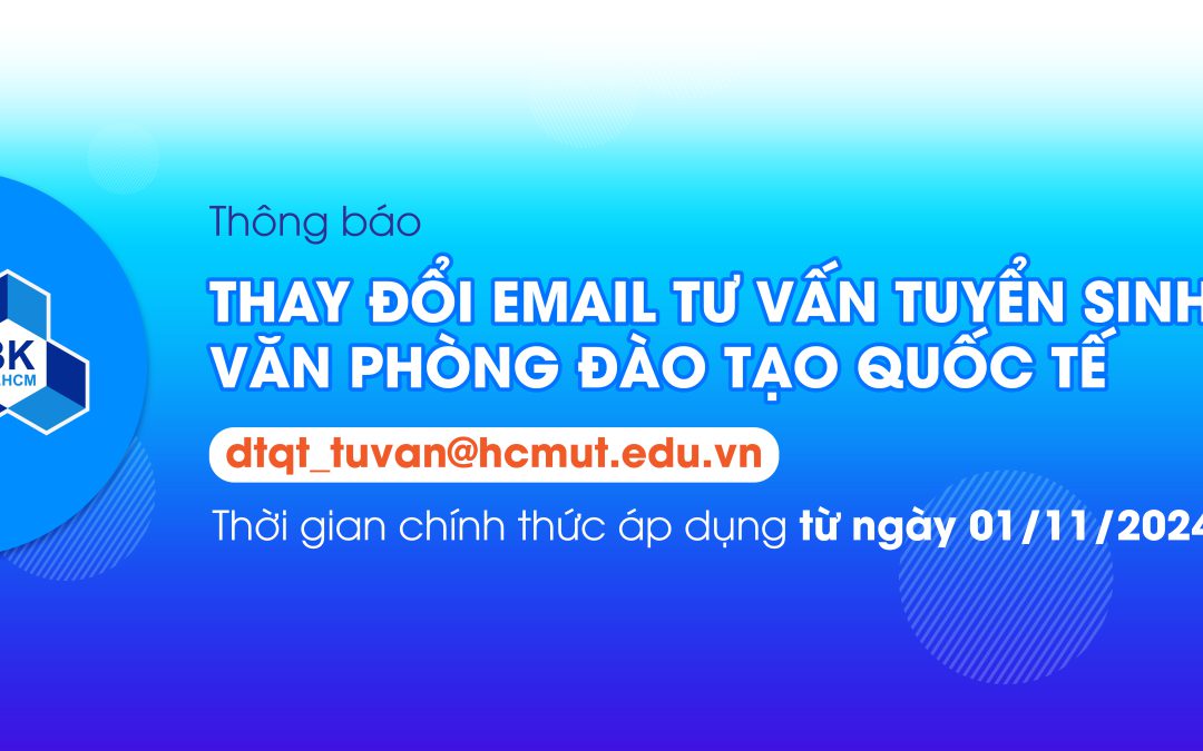 THÔNG BÁO THAY ĐỔI EMAIL TƯ VẤN TUYỂN SINH